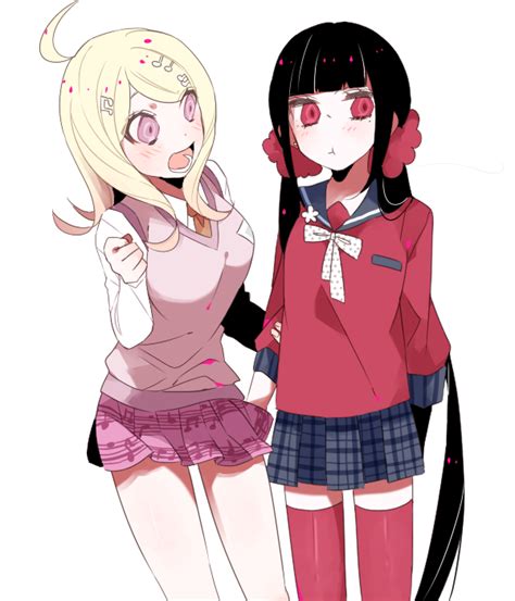 Safebooru 2girls D T Ahoge Akamatsu Kaede Arm Behind Back Bangs