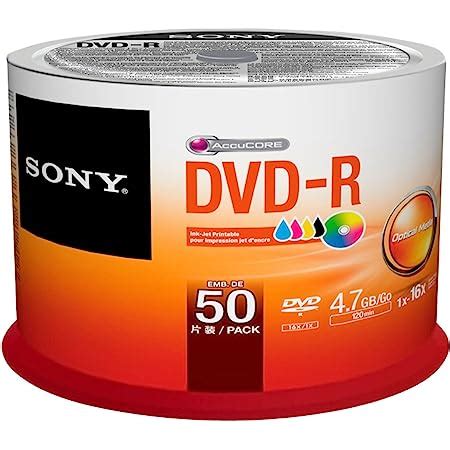 Sony 25DMR47SP 16x DVD R 4 7GB Recordable DVD Media 25 Pack Spindle