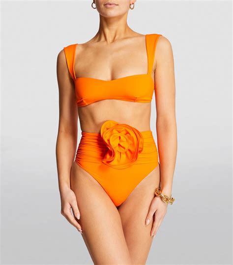 Magda Butrym Rose Appliqué High Rise Bikini Bottoms Harrods KE