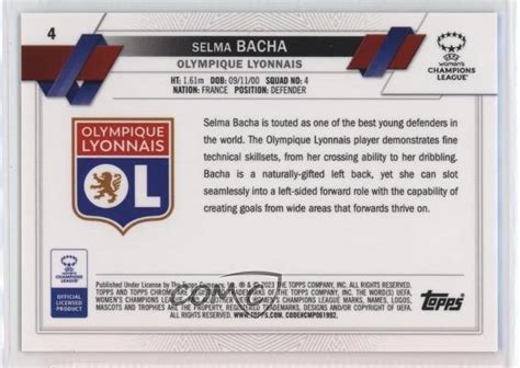 2022 23 Topps Chrome UEFA Women S Champions League 299 Selma Bacha 4