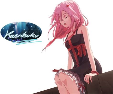 Render Guilty Crown Yuzuriha Inori Chant Robe Noir Ruban Rouge Cheveux