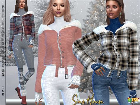 The Sims Resource Holiday Wonderland Womens Turndown Jacket