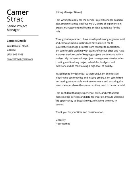 Senior Project Manager Cover Letter Examples Template Tips