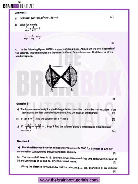 Icse Class 9 Mathematics Sample Paper For 2020 2021