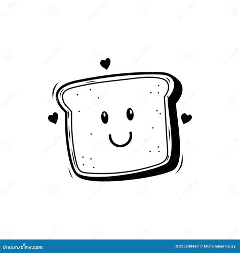 Bread Doodle Illustration Including Icons Baguette Basket Slice