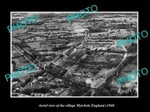 OLD POSTCARD SIZE PHOTO AERIAL VIEW OF MYTCHETT VILLAGE ENGLAND c1940 1 ...