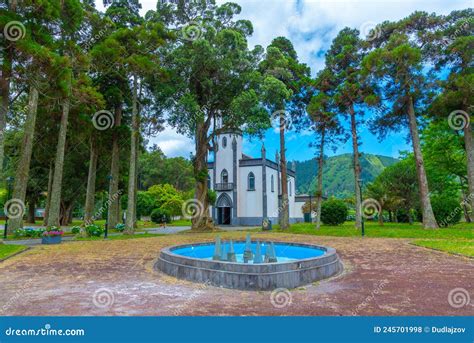 Sao Nicolau Church Sete Cidades Sao Miguel Royalty Free Stock Photo