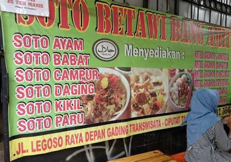 Menu At Soto Betawi Bang Amit Legoso Restaurant South Tangerang Jl