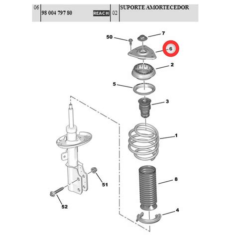 Coxim Amortecedor Dianteiro Peugeot 3008 Citroen C4 Picasso Autorizada