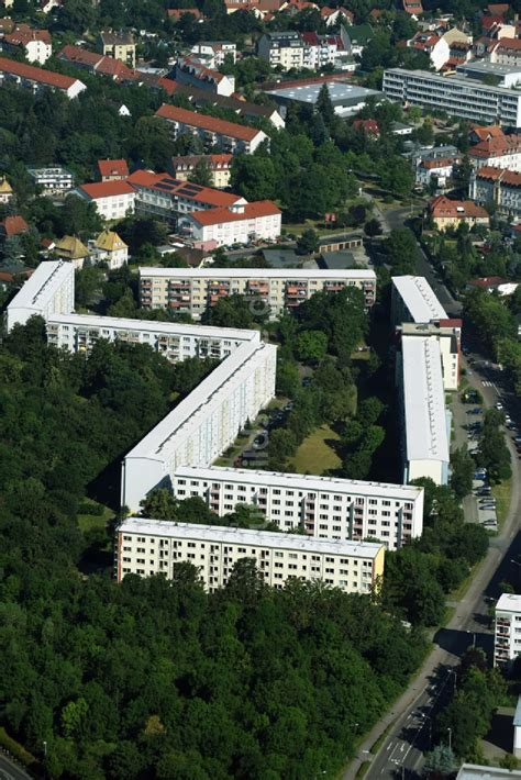 Markkleeberg von oben Plattenbau Hochhaus Wohnsiedlung Städtelner