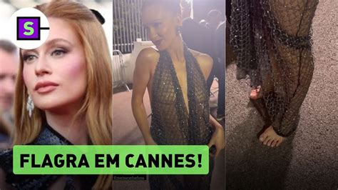 Marina Ruy Barbosa é flagrada descalça e vestido transparente em