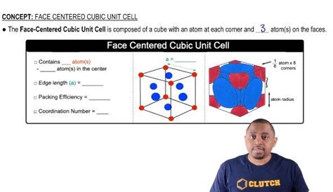 An element crystallizes in a face-centered cubic lattice and has ...