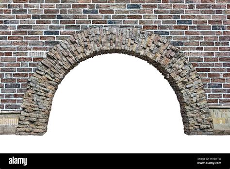 stone arch   wall isolated  white background stock photo alamy