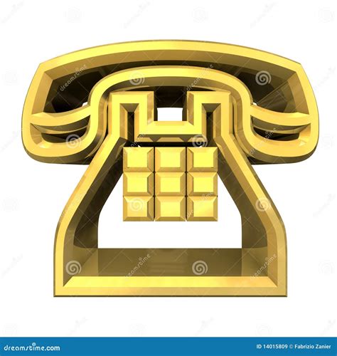 Phone Symbol In Gold - 3D Royalty-Free Stock Image | CartoonDealer.com #3875464