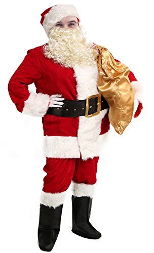 Buy Santa Suit For Men Mens Deluxe Santa Suit Accessories 11pc