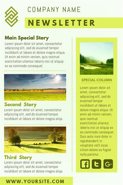 Yellow Company Newsletter Design Template Click To Customize Newsletter Samples Pinterest