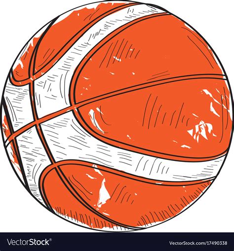 Retro basketball ball Royalty Free Vector Image