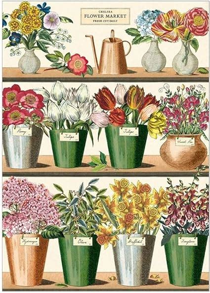 Cavallini Decorative Wrap Poster Flower Market X Inch Italian