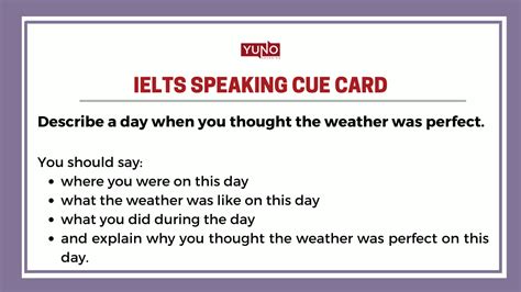 IELTS Speaking Task Cue Card Question With Sample Answer On Weather