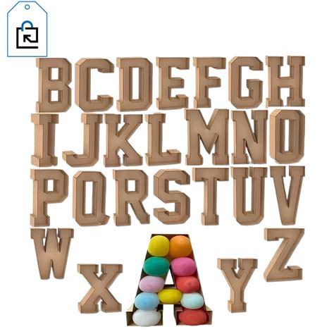 Letras Decorativas Para Festa - Alfabeto Estilizado 80cm MDF Cru Letras Decorativas para Eventos E ...
