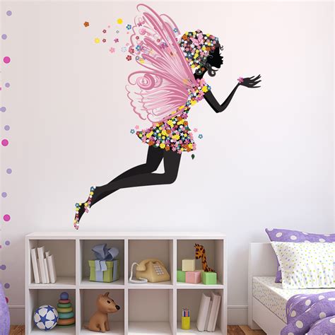 Flower Fairy Wall Sticker Fairy Tale Fantasy Wall Decal Girls Room