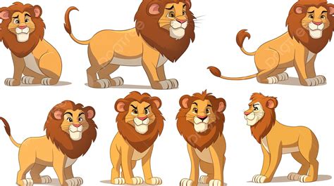 5 Different Lions In Different Poses Background Pictures Of Lions