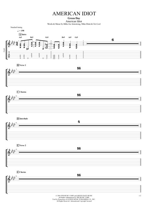 American Idiot Guitar Chords