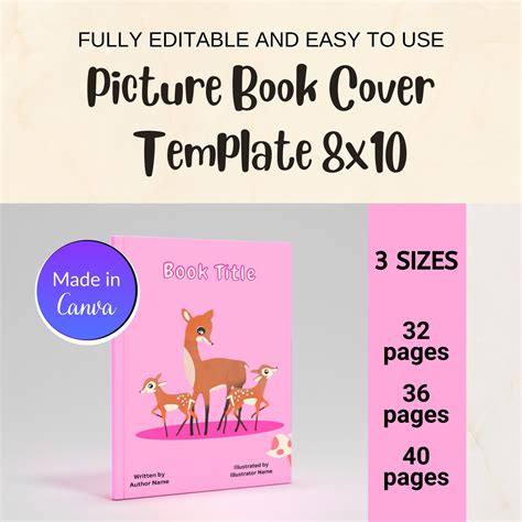 Amazon KDP Childrens Book Cover Template 8x10 Picture Book Cover Design ...