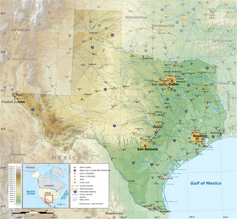 Texas Road Map With Cities