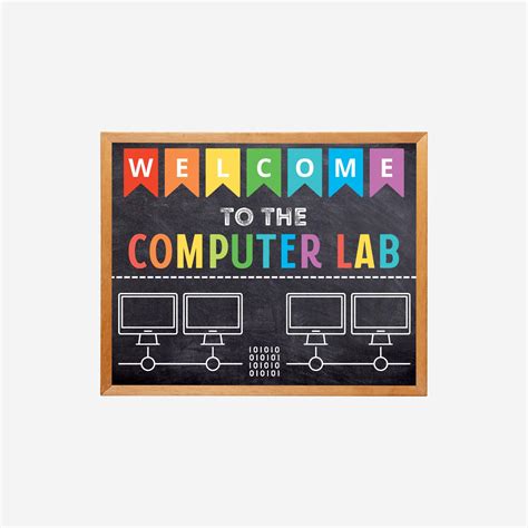 Computer Lab School Sign Classroom Decor Teacher Door Sign Computers Class Sign Classroom