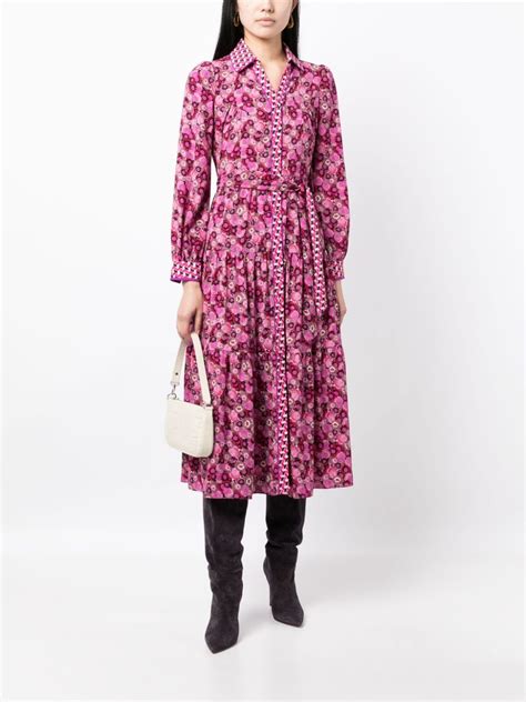 Dvf Diane Von Furstenberg Floral Print Belted Midi Dress Farfetch