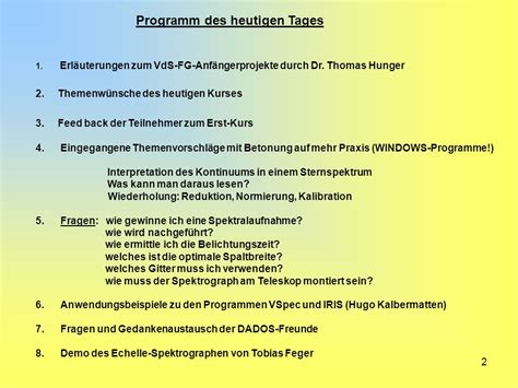 Folge Kurs für Einsteiger in Astro Spektroskopie Starkenburg ppt