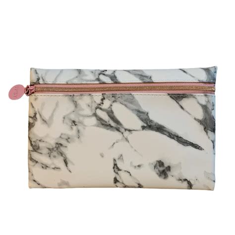 Marble Print Makeup Bag With Pink Lining Pink Depop