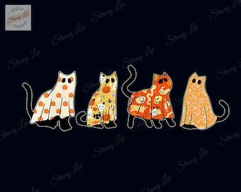 Ghost With Cat Png Ghost Cats Png Cute Cats Halloween Design