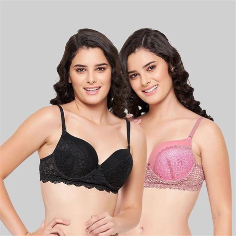 Clovia Level 3 Push Up Underwired Demi Cup Multiway Bra Multi Color Pack Of 2 Buy Clovia