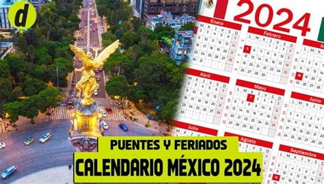 Calendario 2024 oficial de México días festivos días puente y