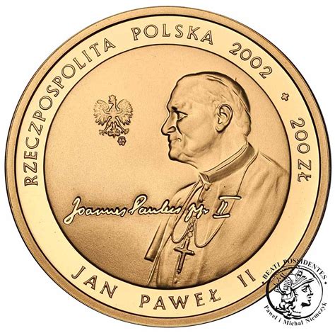 200 złotych 2002 Papież Jan Paweł II Pontifex Maximus st L archiwum