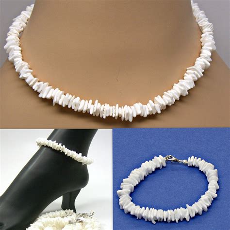 Puka Sea Shell Necklace Choker Anklet Or Bracelet White Etsy