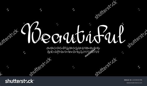 Cursive Font Handwritten Script Alphabet Calligraphy Stock Vector ...