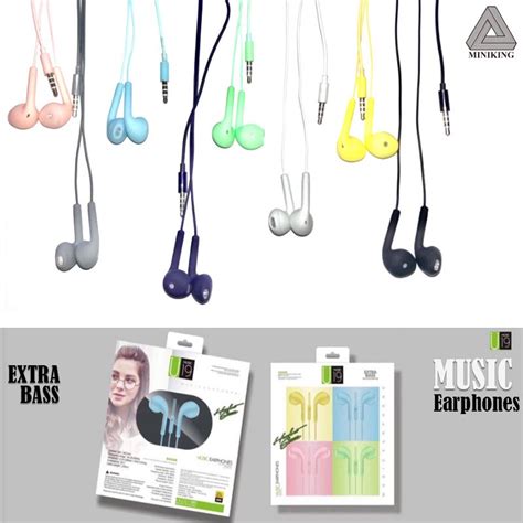 U M Color Stereo Headset Macaron Wired Earphone Extra Bass Music