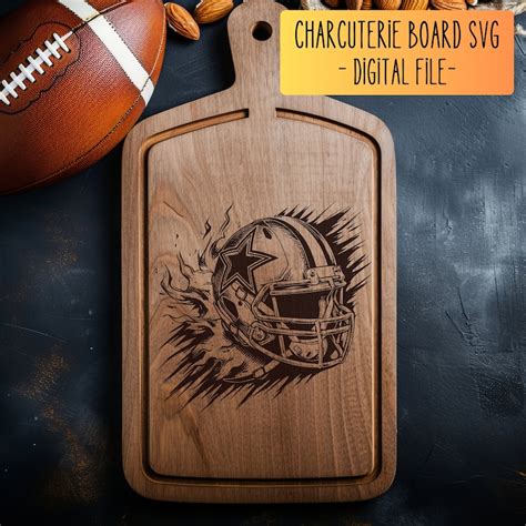 Football Charcuterie Board Svg Game Day Cutting Board Digital Files