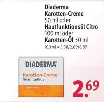 Diaderma Karotten Creme Oder Hautfunktions L Citro Oder L Angebot Bei