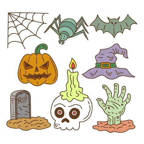 Premium Vector Hand Drawn Halloween Element Collection