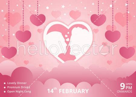 Valentine's day card template - Vector illustration - Download Graphics ...