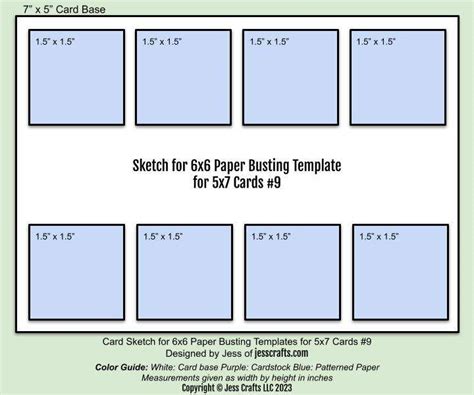 6x6 Paper Busting Template For 5x7 Cards 9 Featuring Altenew And