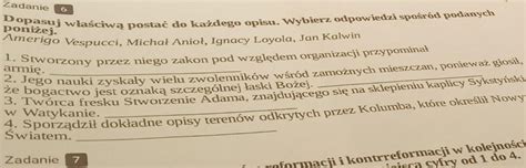 Dopasuj właściwą postać do każdego opisu Wybierz odpowiedzi spośród