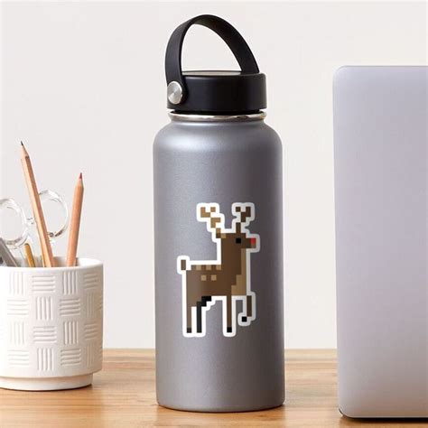 Rudolph Mit Der Roten Nase Pixel Art Rentier Sticker Von RareSticker