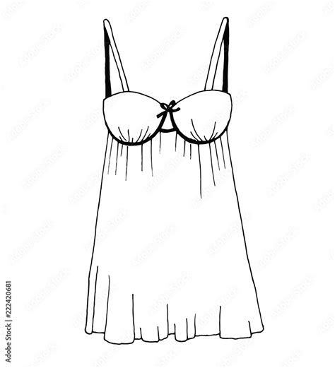 Sketch Lingerie Sexy Nightgown Vector Illustration Of A Sketch Style