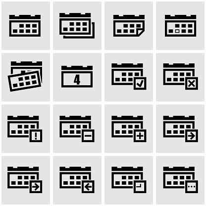 Vector Black Calendar Icon Set Stock Vector | Royalty-Free | FreeImages