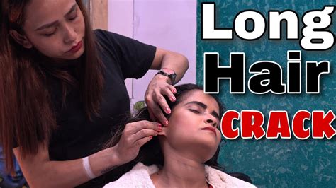 Indian Cosmic Lady Hair Cracking Head Neck And Back Massage By Mikku